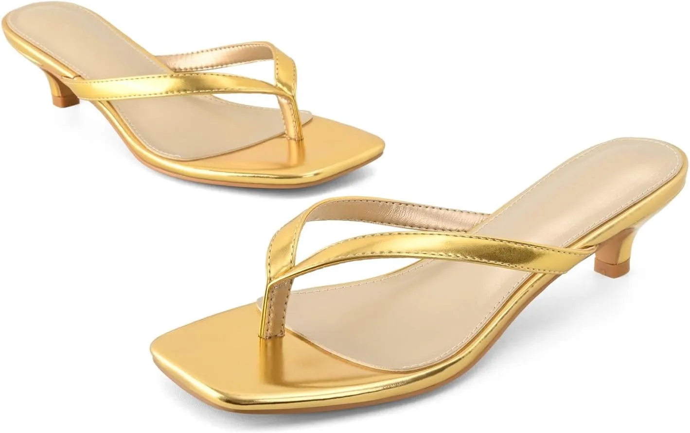Square Toe Slip On Fashion journalist nationalistic Summer Dress Sandals Women��s Flip-Flops Kitten Heels Thong Sandals For Women 