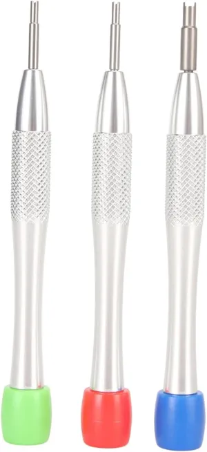 Stainless Steel and Aluminum seek Alloy, Lightweight and Portable, for ETA 2824 2834 2836 Watch Repair 3pcs Watch Screwdriver Set, Movement Stud Balance Tool, Sturdy 