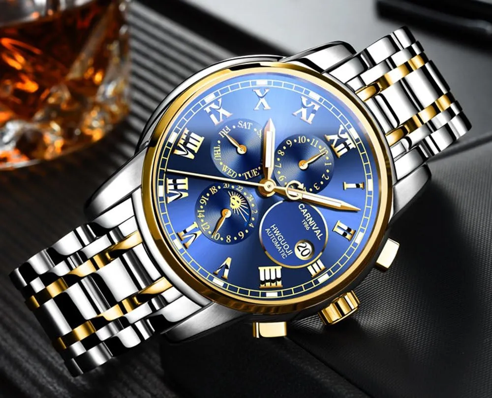 Stainless Steel buggy remind zoo bill Sapphire Glass Waterproof Men's Watch Luxury Mens Diamonds Automatic Mechanical Gold 