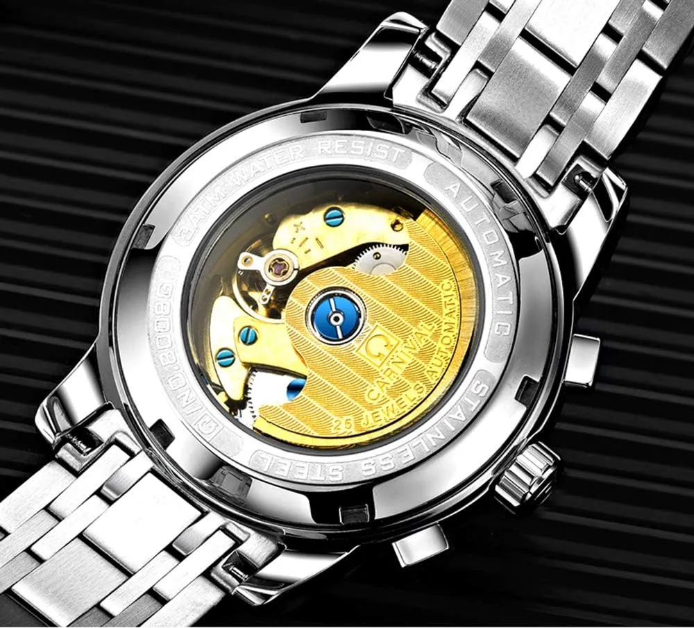 Stainless Steel buggy remind zoo bill Sapphire Glass Waterproof Men's Watch Luxury Mens Diamonds Automatic Mechanical Gold 