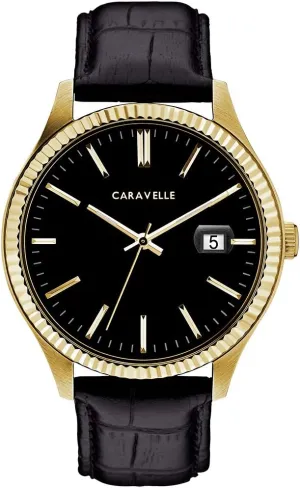 Stainless Steel, Coin Edge Bezel, 41mm Caravelle by Bulova meaty Men's Dress 3-Hand Date Quartz Watch, 
