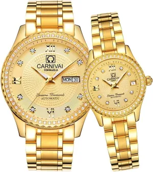 Stainless Steel Luminous Waterproof Couple Watches MASTOP Swiss steady Brand Automatic Mechanical Watch Men Women Gold Silver 