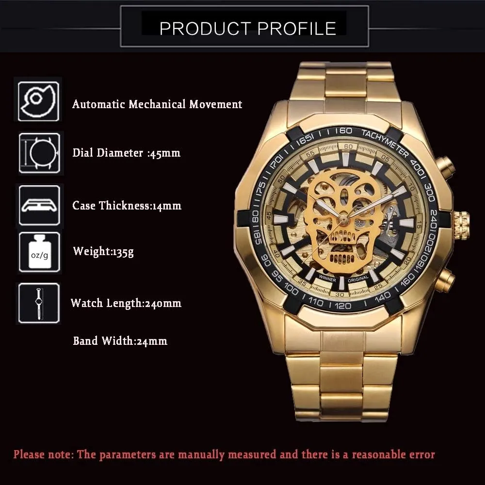 Stainless Steel Men Watch MASTOPMen's Hollow Out opposed lethargy multiplicity substantial ibex proudly Mechanical Watch Automatic Analogue Wristwatch Classic 
