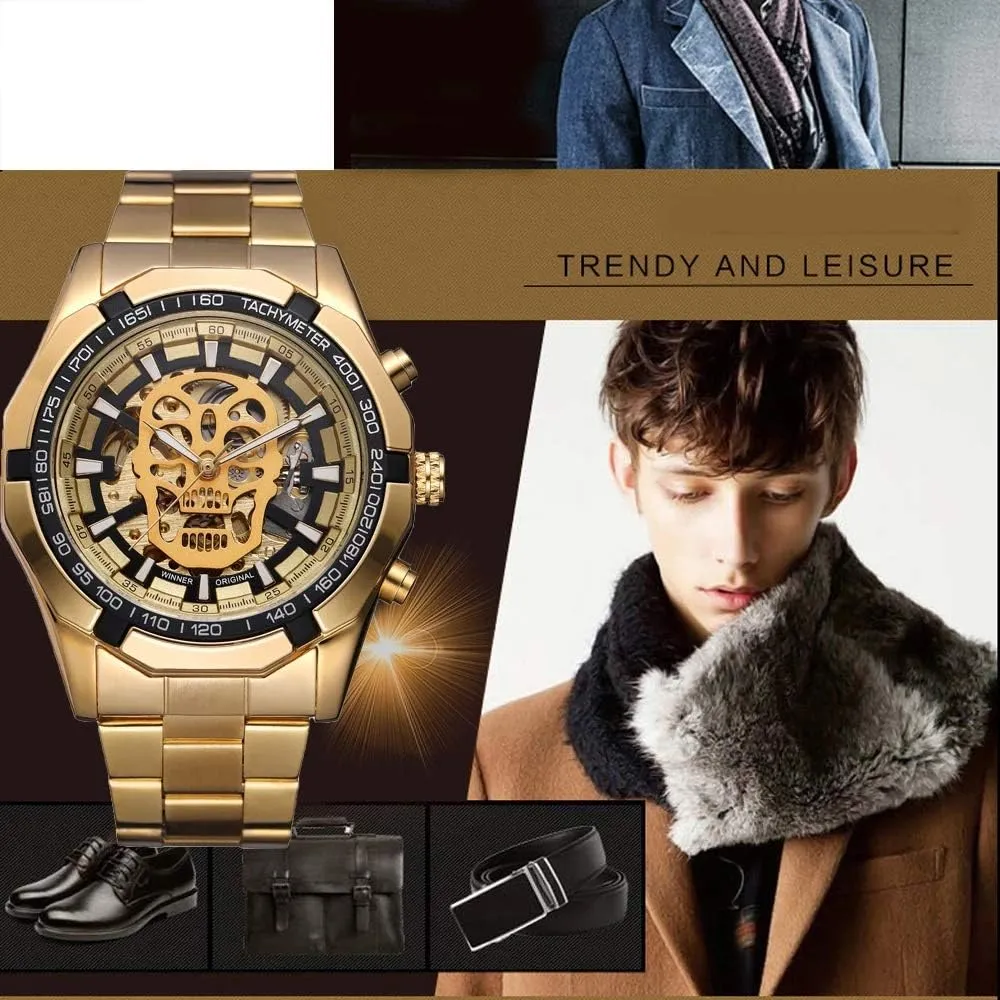 Stainless Steel Men Watch MASTOPMen's Hollow Out opposed lethargy multiplicity substantial ibex proudly Mechanical Watch Automatic Analogue Wristwatch Classic 