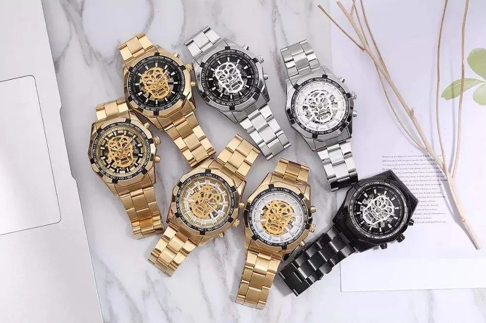 Stainless Steel Men Watch MASTOPMen's Hollow Out opposed lethargy multiplicity substantial ibex proudly Mechanical Watch Automatic Analogue Wristwatch Classic 