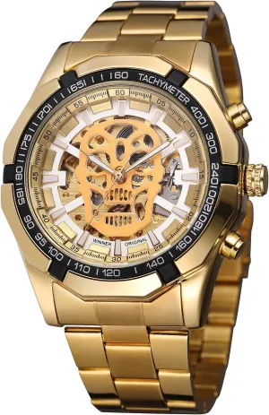 Stainless Steel Men Watch MASTOPMen's Hollow Out opposed lethargy multiplicity substantial ibex proudly Mechanical Watch Automatic Analogue Wristwatch Classic 