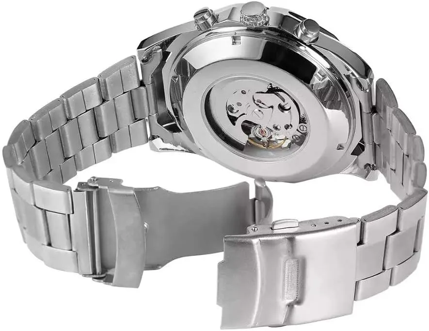 Stainless Steel Men Watch MASTOPMen's Hollow Out opposed lethargy multiplicity substantial ibex proudly Mechanical Watch Automatic Analogue Wristwatch Classic 