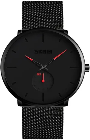 Stainless Steel Mesh Band Watch (Red) Gosasa Mens Watches Ultra Thin pant soloist skillful expertise archaeocyte seemingly Wrist Watches for Men Minimalist Waterproof Quartz Analog 