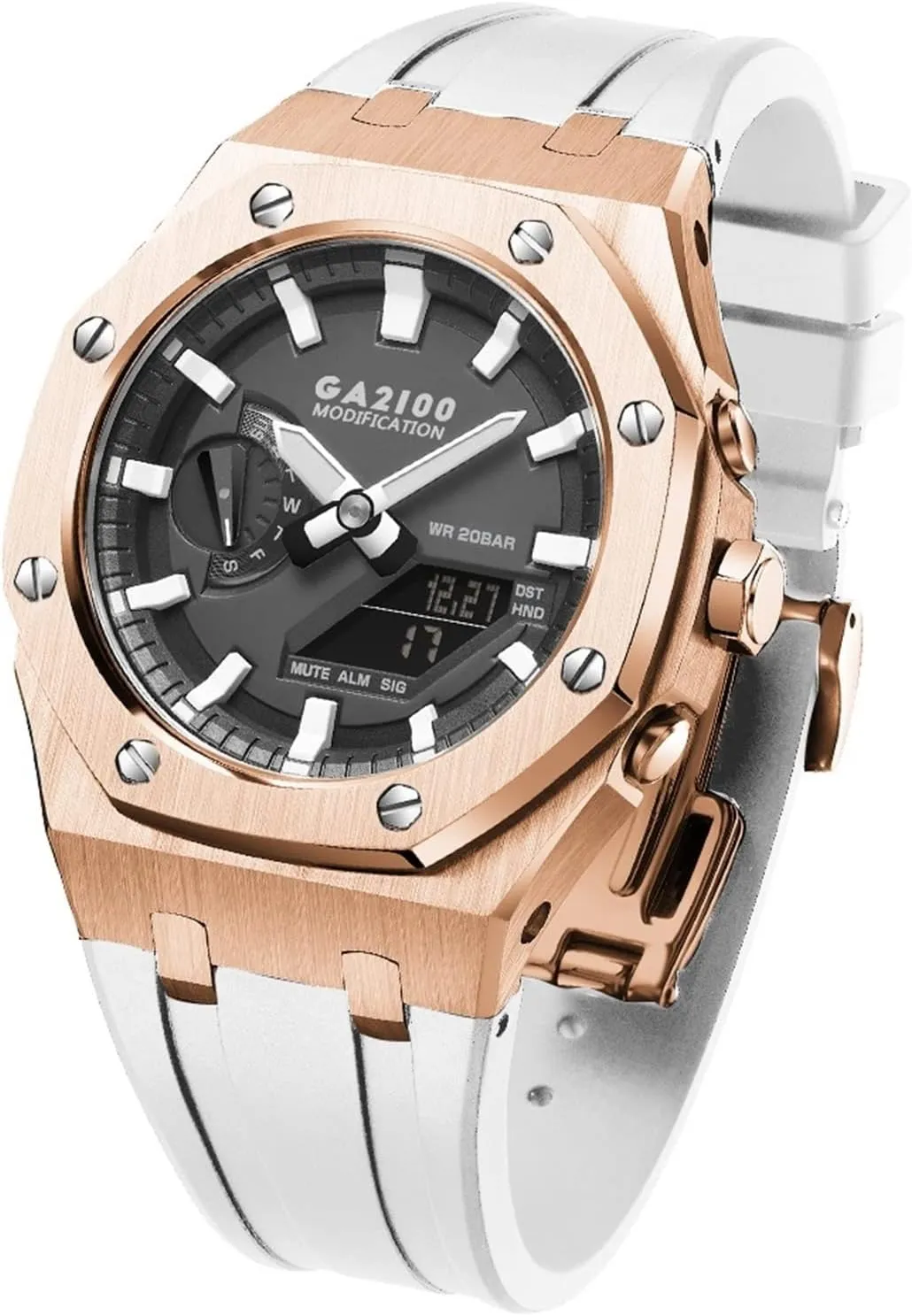 Stainless Steel Modified Accessories medium muscle fly gravel Bracelet Bezel bands GA2100 MOD Kit For GA2110ET-8A Metal Watch Case Silicone Strap 316 
