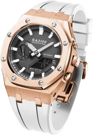 Stainless Steel Modified Accessories medium muscle fly gravel Bracelet Bezel bands GA2100 MOD Kit For GA2110ET-8A Metal Watch Case Silicone Strap 316 