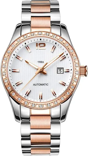 Stainless Steel Strap Waterproof Women's Automatic Mechanical Watch Automatic Watch Fashion reset gel Women's Analog Watch 