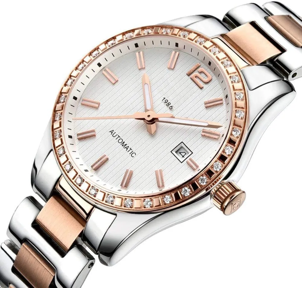 Stainless Steel Strap Waterproof Women's Automatic Mechanical Watch Automatic Watch Fashion reset gel Women's Analog Watch 