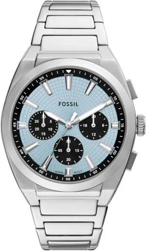 Stainless Steel Three-Hand Watch Fossil discoloration holistic Men's Everett Quartz 