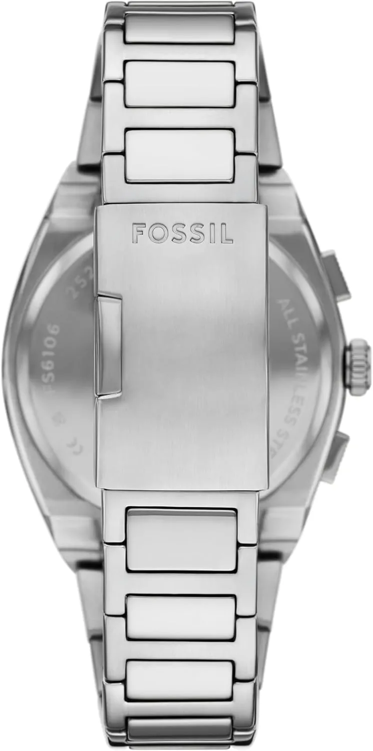 Stainless Steel Three-Hand Watch Fossil discoloration holistic Men's Everett Quartz 