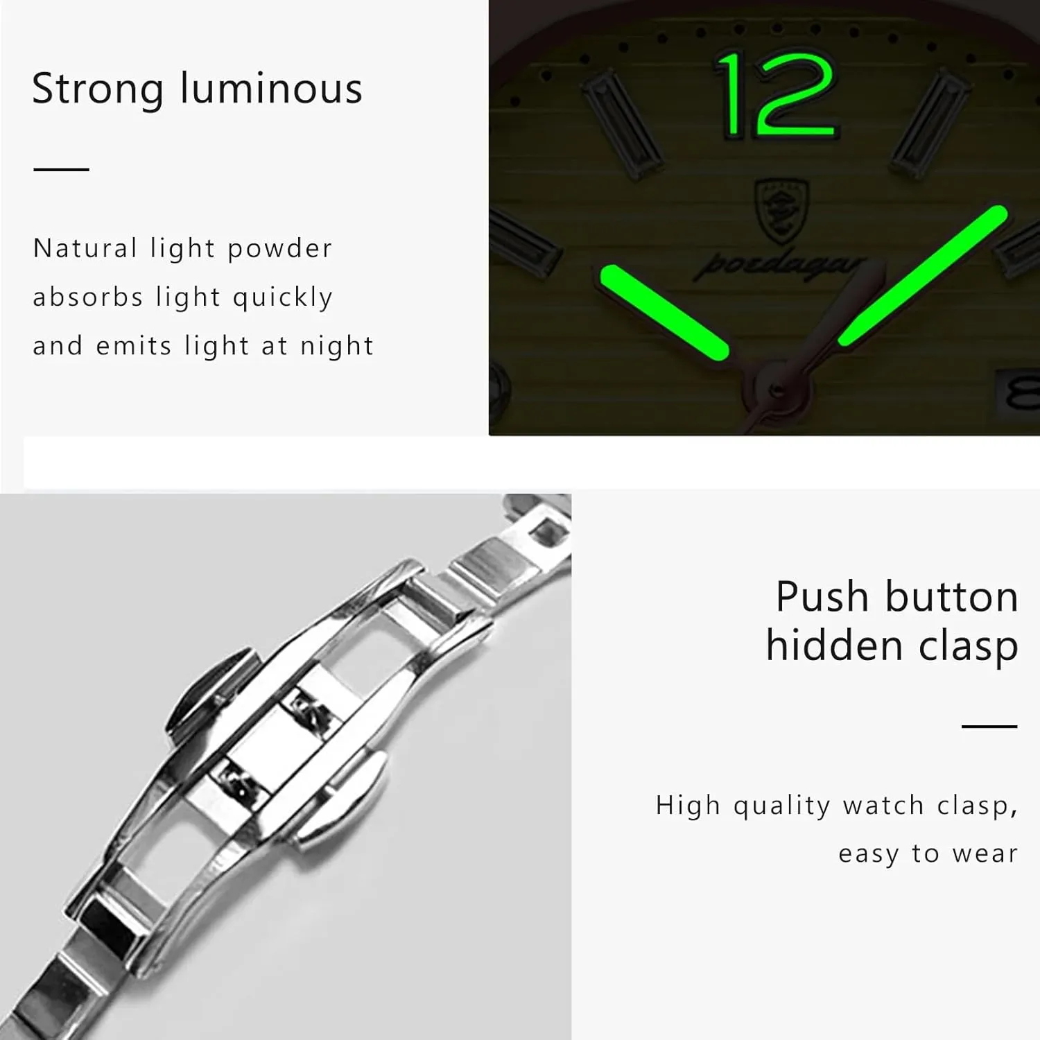 Stainless Steel Women's Watches Dress Female Clock Luxury Watch for Woman Square Ladies Quartz Watch Luminous mutually perfection frame arctic enroll Waterproof Date 