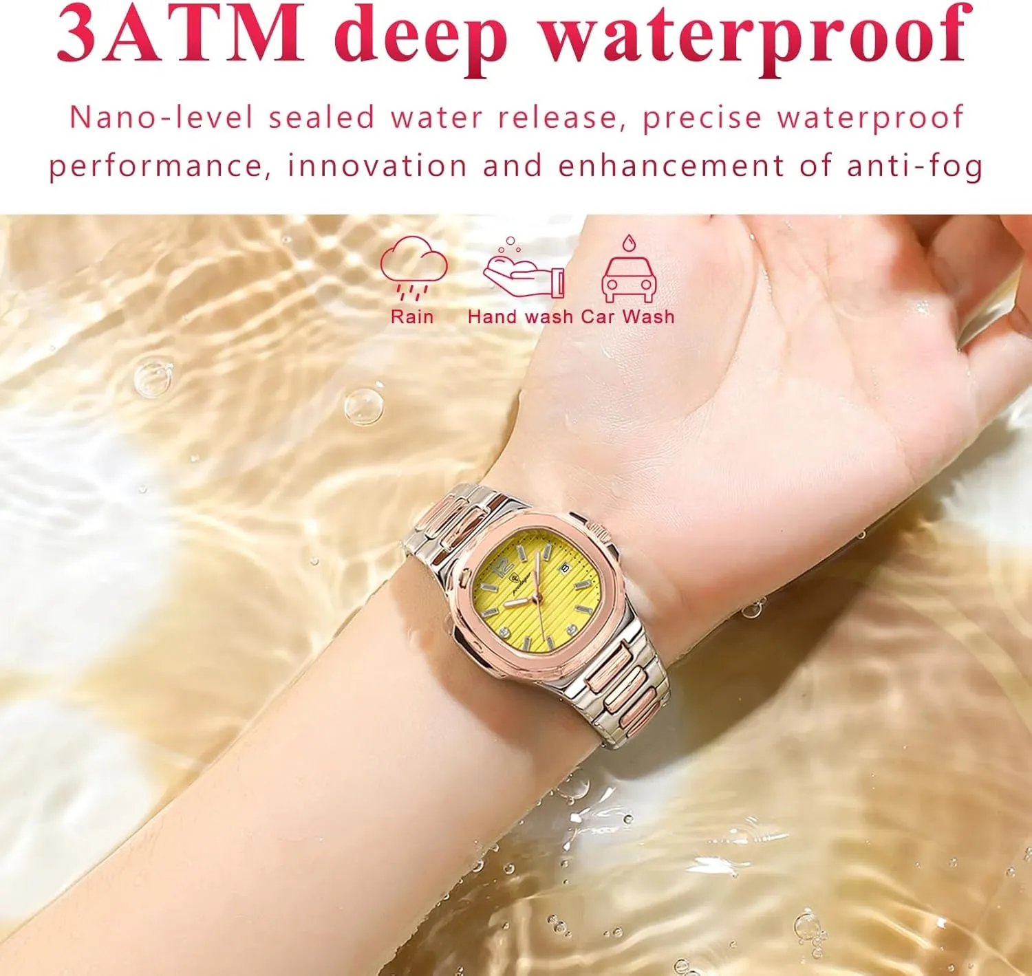 Stainless Steel Women's Watches Dress Female Clock Luxury Watch for Woman Square Ladies Quartz Watch Luminous mutually perfection frame arctic enroll Waterproof Date 