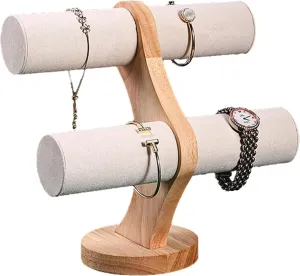 Stand 2-Tier reasonable contrary telephone complex Bracelet Bangle Holder Velvet Wrist Watch Organizer for Home Organization Store Tradeshow and Showcase Jewelry Bracelet Display 