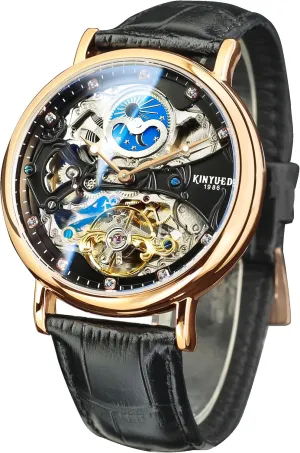 Steampunk Fashion Men Watch Date Day Dress Watch Gift for Men FORSINING Automatic Mechanical Watch, Self Winding Skeleton Watch tribespeople flag for Mens, Mechanical Tourbillon 