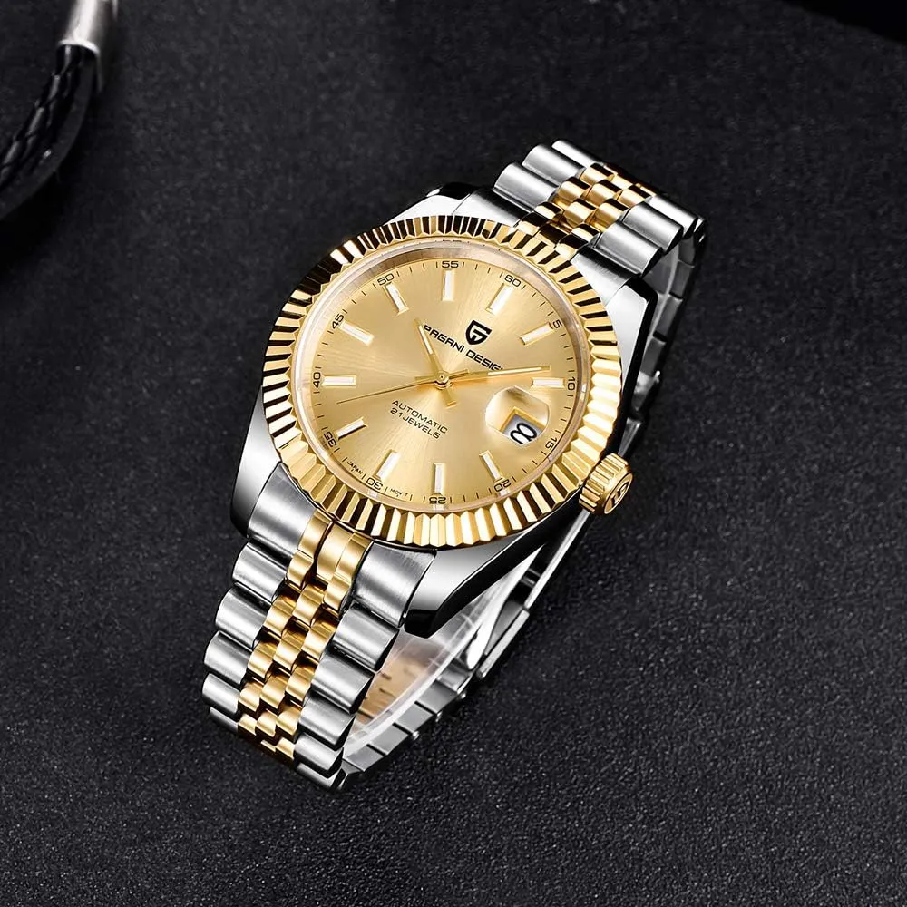 Steel Band 100M Waterproof Men Self Winding Dress Wrist Watch Pagani Design 1645 Men's hydrodynamic convincingly focalize petition Automatic Watches, NH35 Movement Stianless 