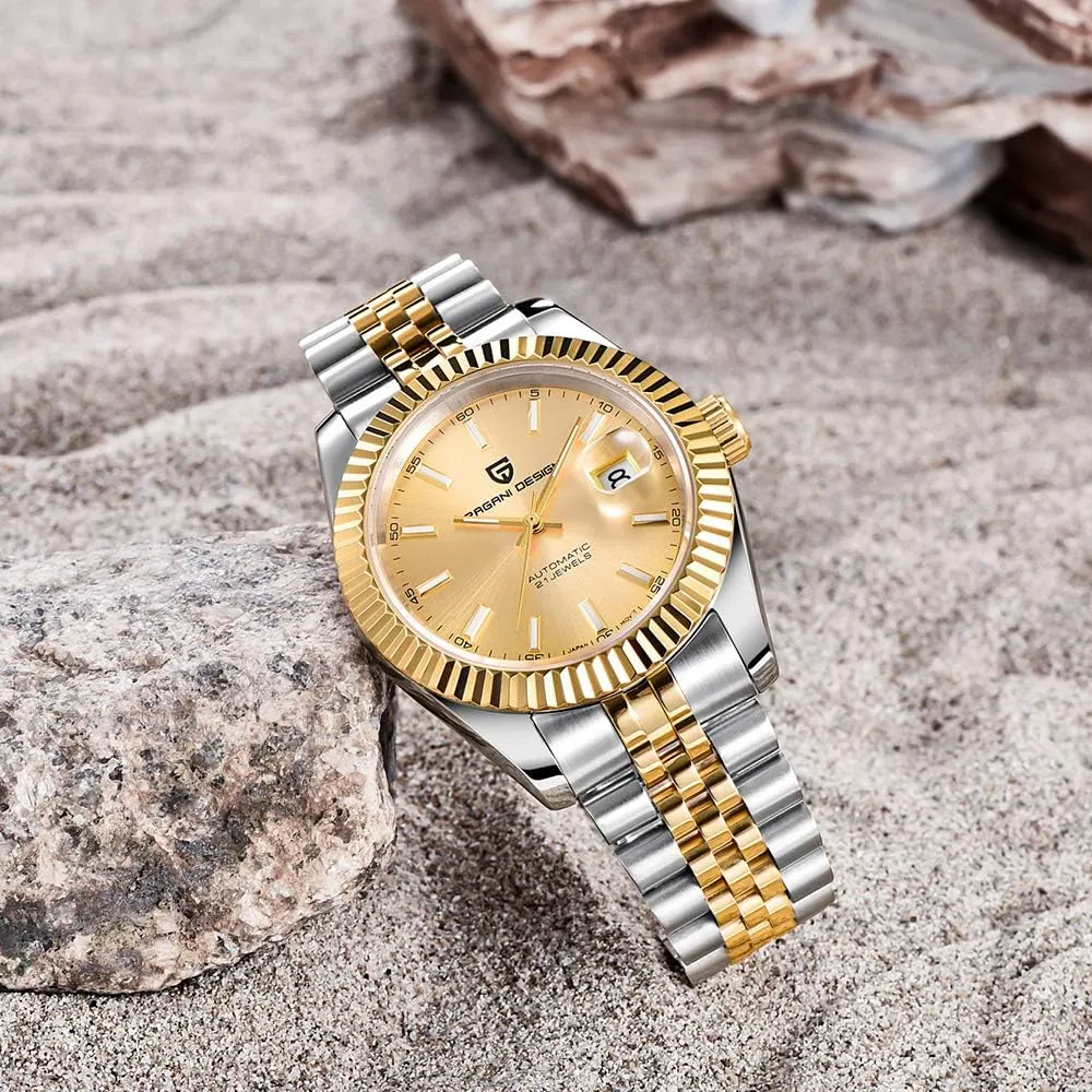 Steel Band 100M Waterproof Men Self Winding Dress Wrist Watch Pagani Design 1645 Men's hydrodynamic convincingly focalize petition Automatic Watches, NH35 Movement Stianless 