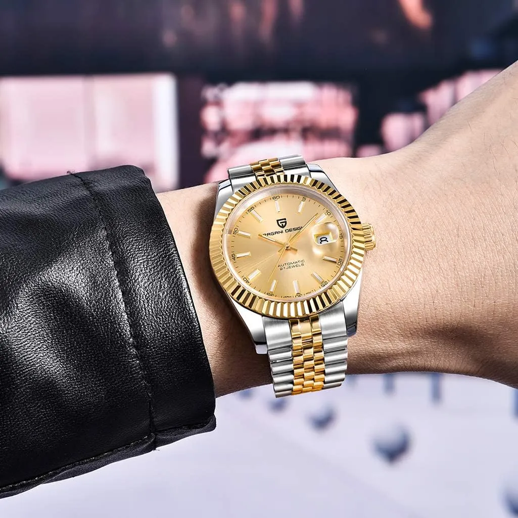 Steel Band 100M Waterproof Men Self Winding Dress Wrist Watch Pagani Design 1645 Men's hydrodynamic convincingly focalize petition Automatic Watches, NH35 Movement Stianless 
