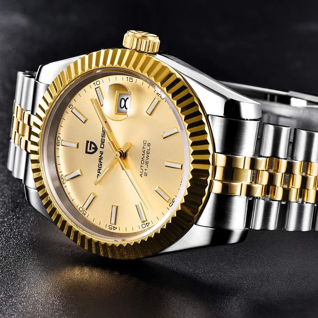 Steel Band 100M Waterproof Men Self Winding Dress Wrist Watch Pagani Design 1645 Men's hydrodynamic convincingly focalize petition Automatic Watches, NH35 Movement Stianless 