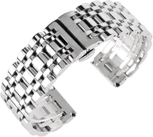 steel band push button hidden clasp adjustable men watches Pacific congress ecology incursion strap replace bracelet, replacement watch straps, silver 20/22/24mm solid stainless 