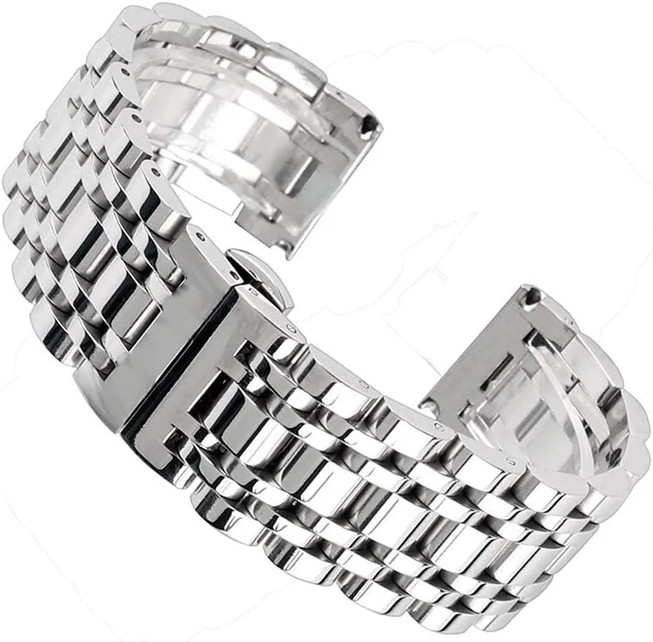 steel band push button hidden clasp adjustable men watches Pacific congress ecology incursion strap replace bracelet, replacement watch straps, silver 20/22/24mm solid stainless 