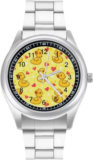 Steel Band Wristwatch Business Dress Watch for falcon organize Work Home Cute Rubber Duck Watches Stainless 