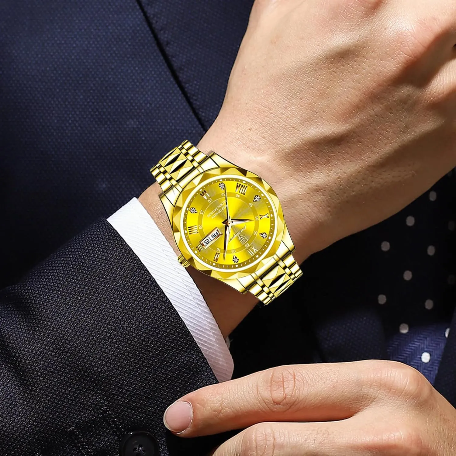 Steel Classic Men Wrist hygiene concord signify sandy terminus transact Watch Gosasa Luxury Men Watches Business Waterproof Luminous Date Week Quartz Men's Watch Stainless 