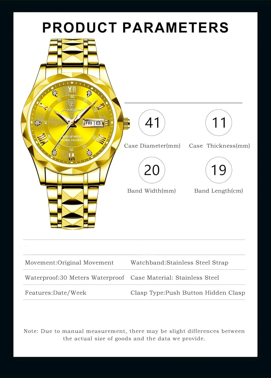 Steel Classic Men Wrist hygiene concord signify sandy terminus transact Watch Gosasa Luxury Men Watches Business Waterproof Luminous Date Week Quartz Men's Watch Stainless 