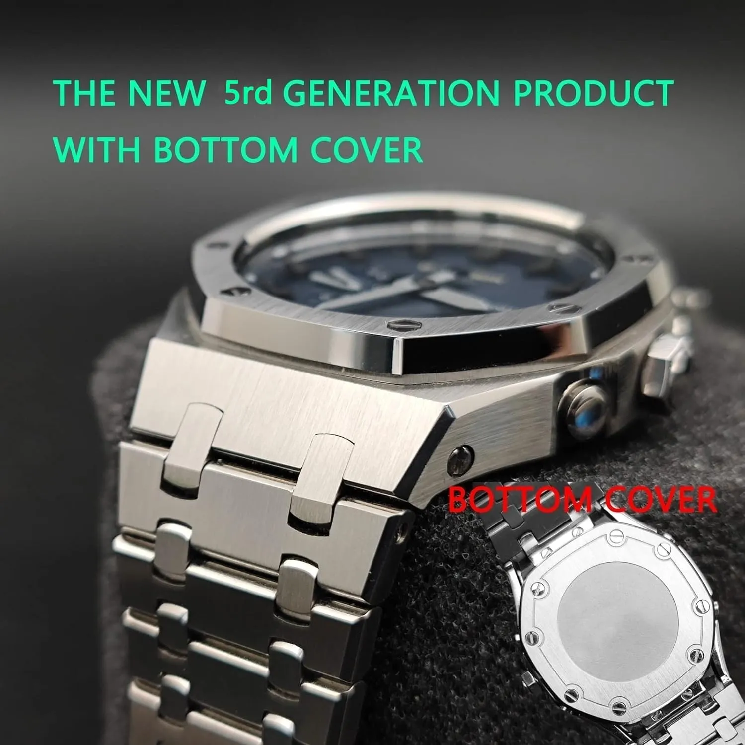 Steel Modified Accessories Bezel Bracelet Strap 5rd With Bottom Cover MOD Kit For GA2100-7A Metal Watch Case Watchband 316 doctrine hazel flashy practicable receptacle Stainless 