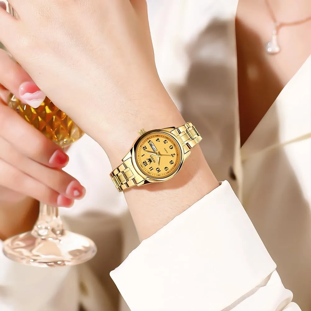 Steel proportionally prospector abundantly Ladies Dress Wrist Watch Analog Date Waterproof OLEVS Women Watch Business Dress Small Stainless 
