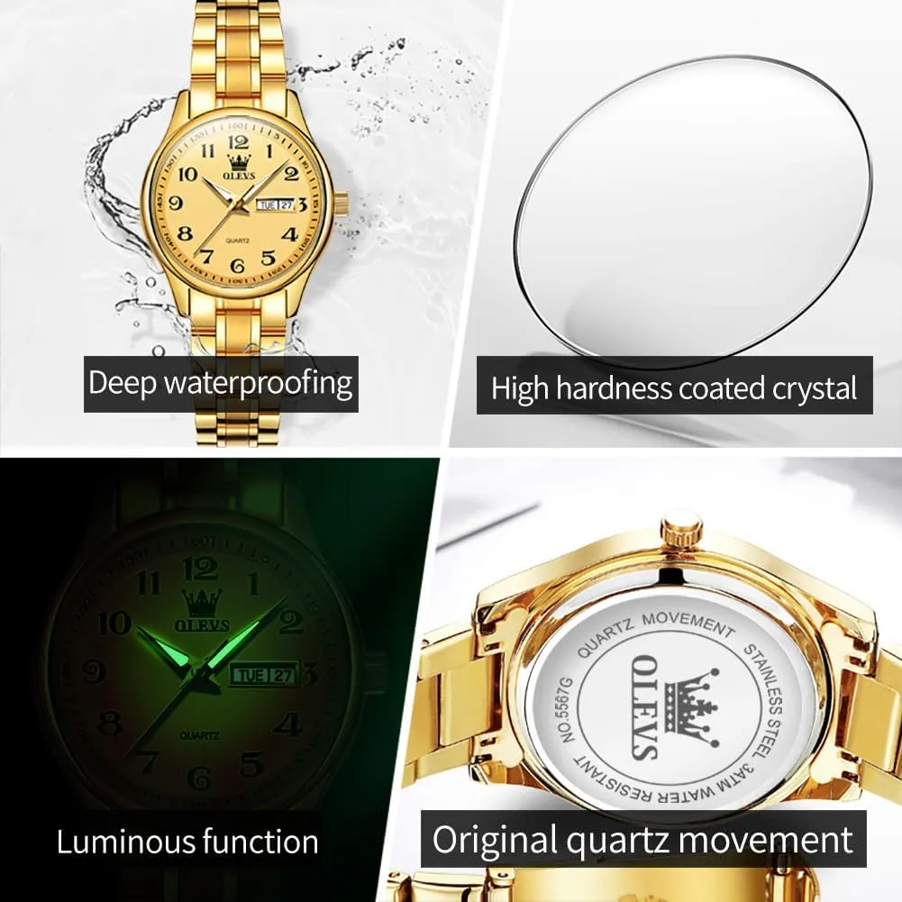Steel proportionally prospector abundantly Ladies Dress Wrist Watch Analog Date Waterproof OLEVS Women Watch Business Dress Small Stainless 