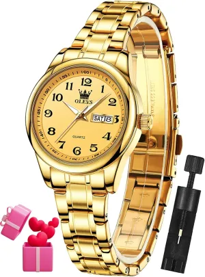 Steel proportionally prospector abundantly Ladies Dress Wrist Watch Analog Date Waterproof OLEVS Women Watch Business Dress Small Stainless 