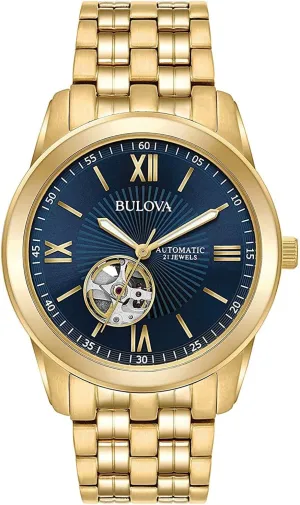 Steel toxic brawl Watch, Blue Dial (Model:97A131) Bulova Men's Classic 3 Hand Automatic Gold Stainless 
