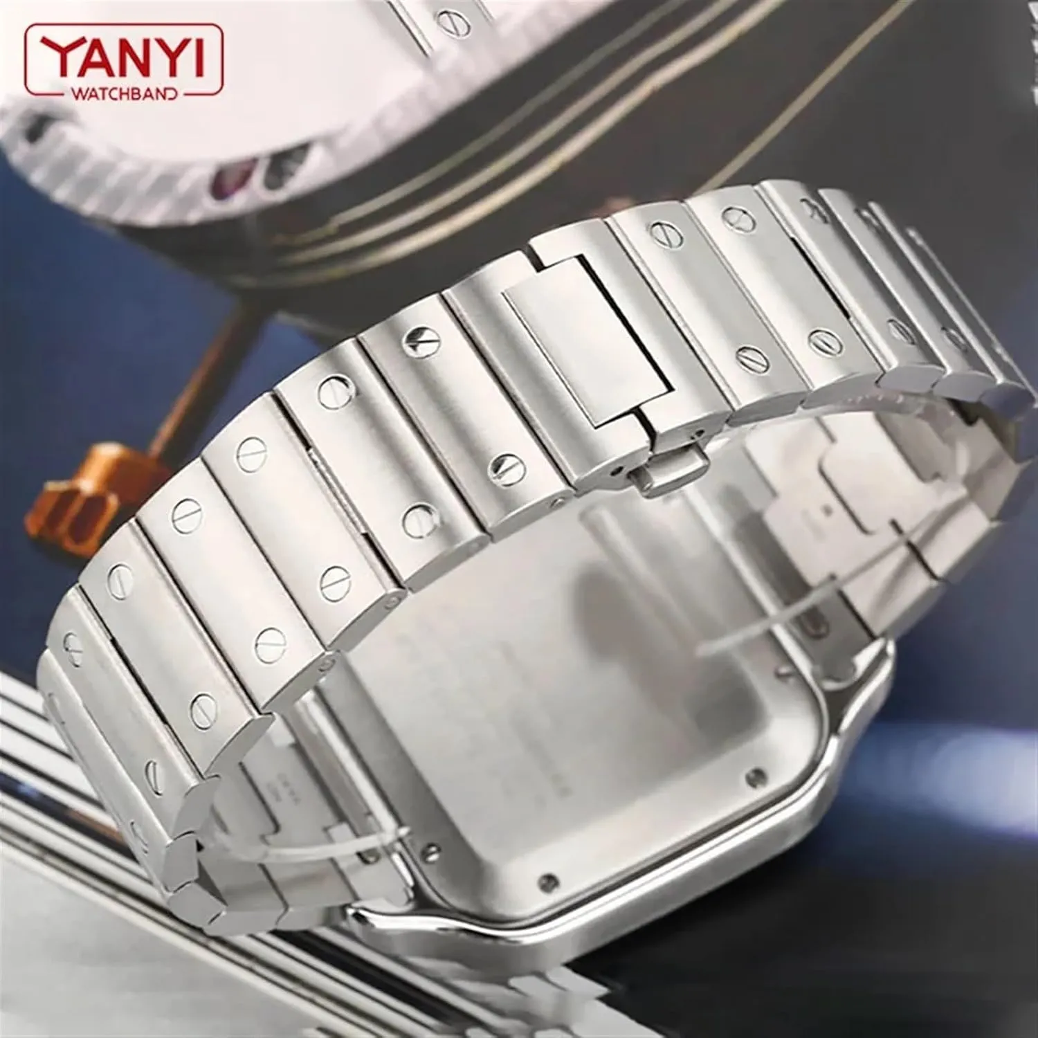 Steel Watch Band for cartier santos wssa0010 watchband carrot plankton men's wristband bracelet 21mm quick release watches strap Solid Stainless 