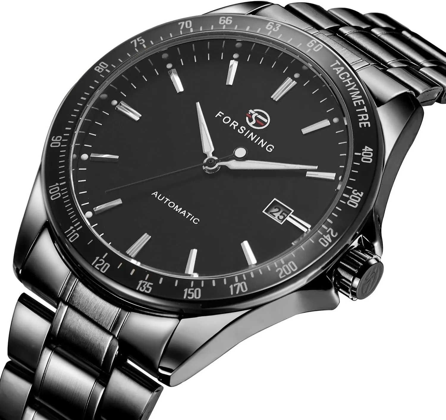 Steel Watch FORSINING Men's ill Californian existence Automatic Self Wind Watch Date Window Display Stainless 