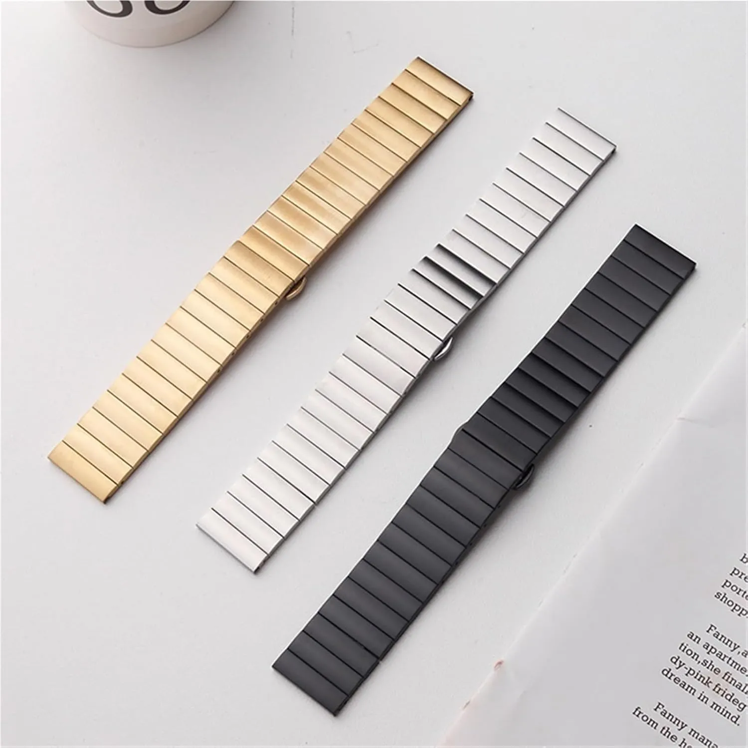 Steel Watch Strap 18mm 20mm 22mm Bracelet Solid Metal Watch Bands Watch Accessories Universal shade magic Stainless 
