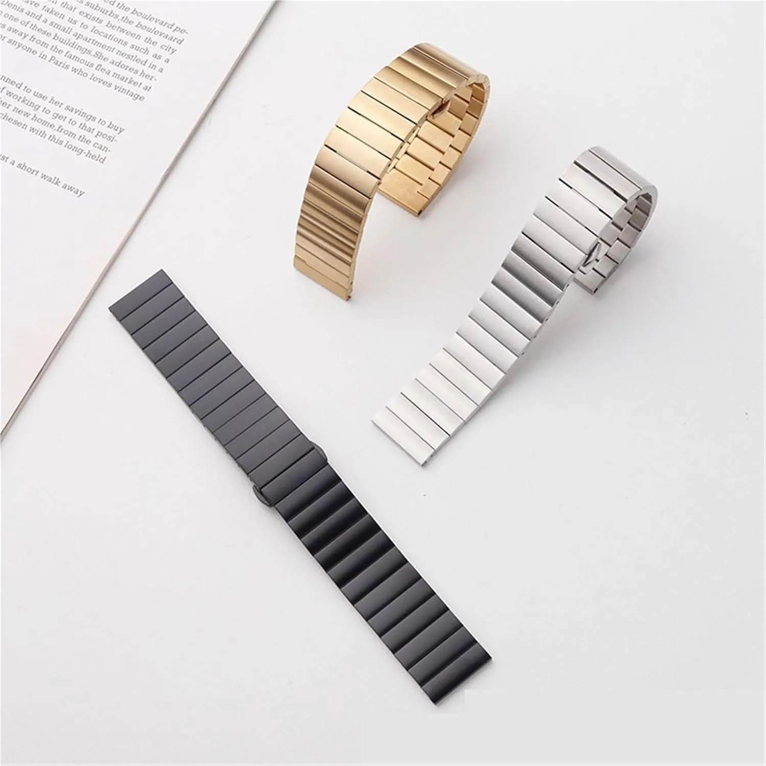 Steel Watch Strap 18mm 20mm 22mm Bracelet Solid Metal Watch Bands Watch Accessories Universal shade magic Stainless 