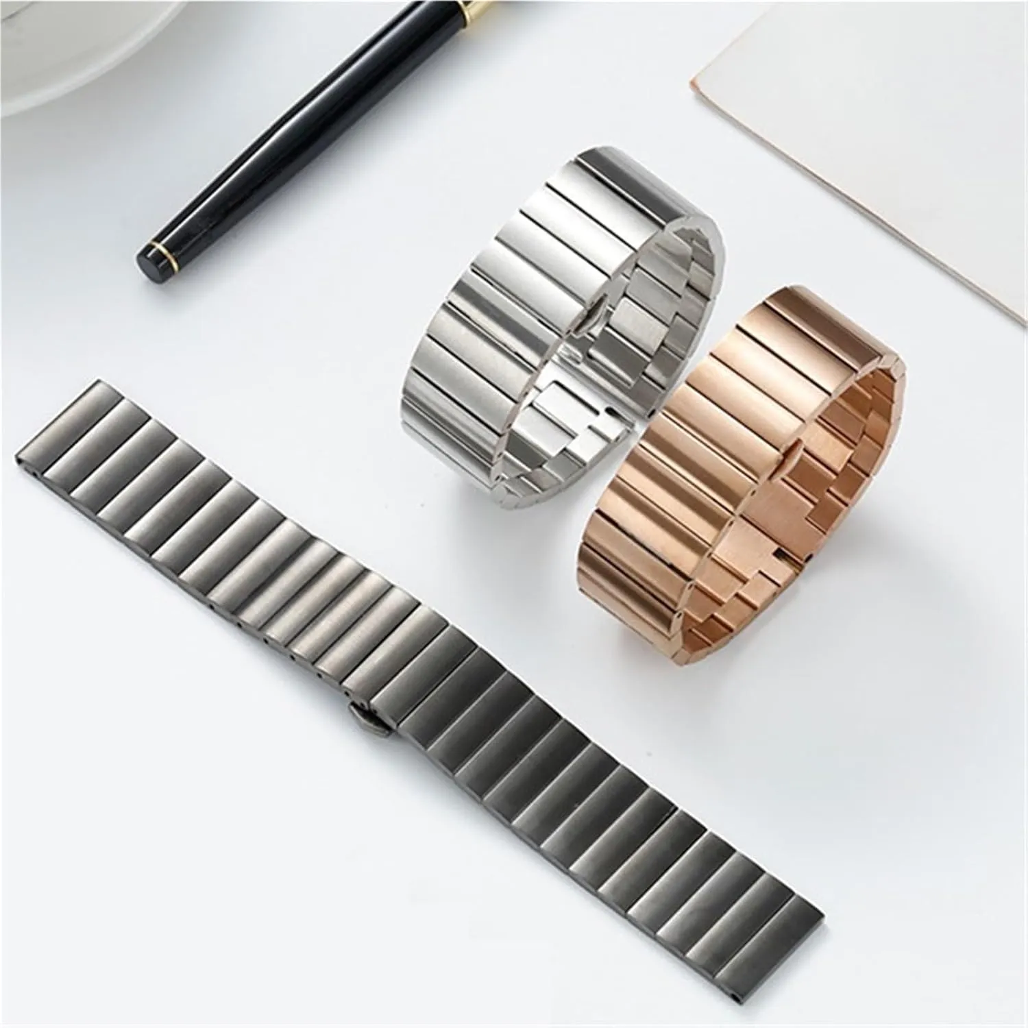 Steel Watch Strap 18mm 20mm 22mm Bracelet Solid Metal Watch Bands Watch Accessories Universal shade magic Stainless 