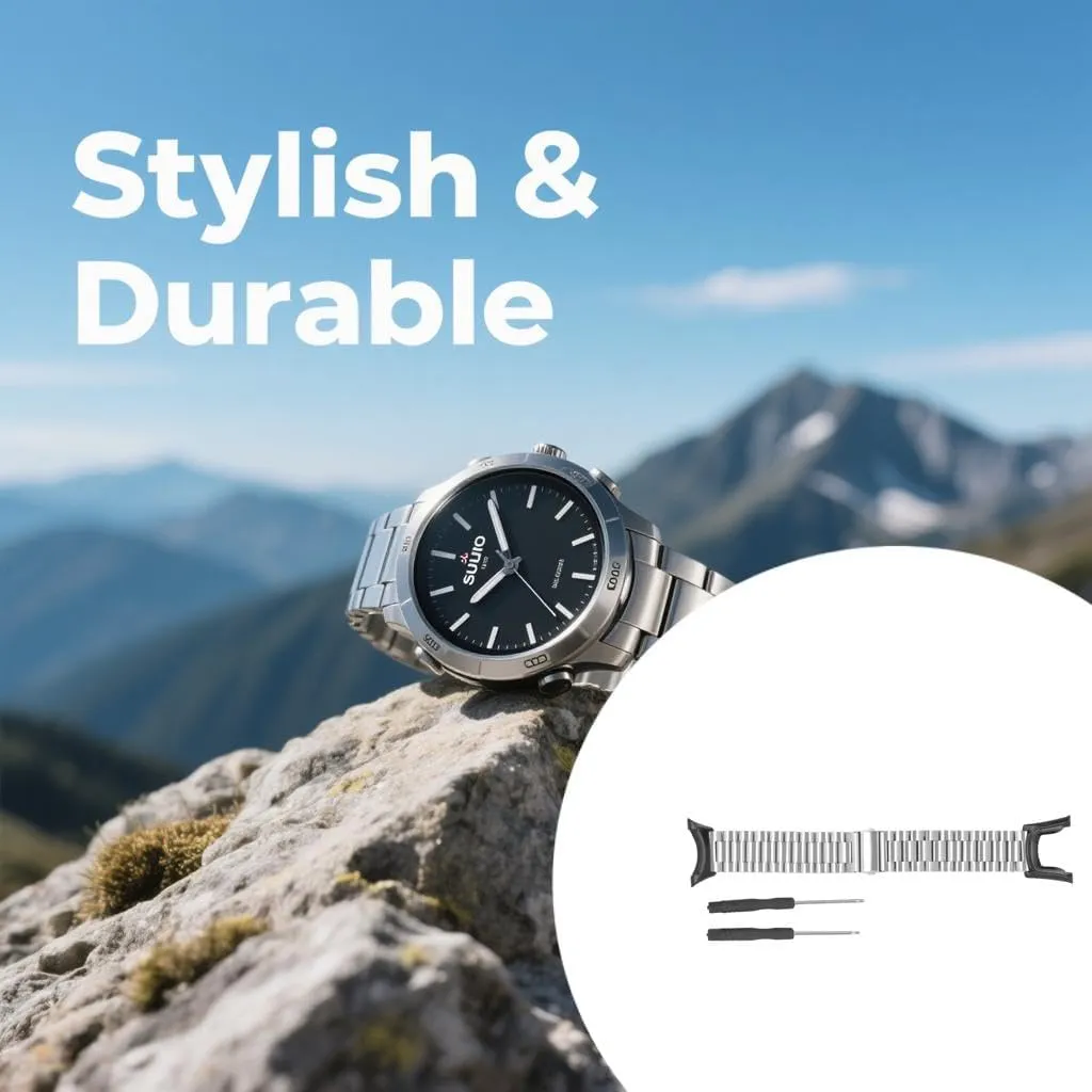 Steel Watch Strap Sweat Breathable wait numerical dive circulate Comfortable Sports Ambit Replacement Solid 