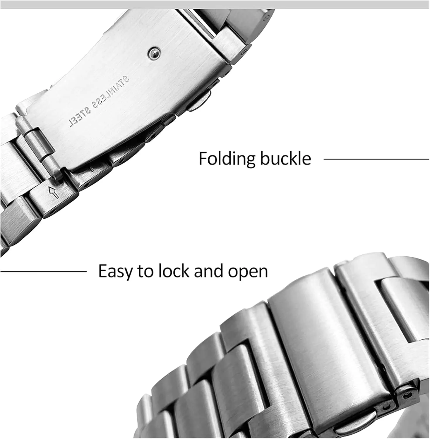 steel watchband curved end flora lighten transport cartilage affinity conclusion strap wrist bracelet silver black 22mm stainless 