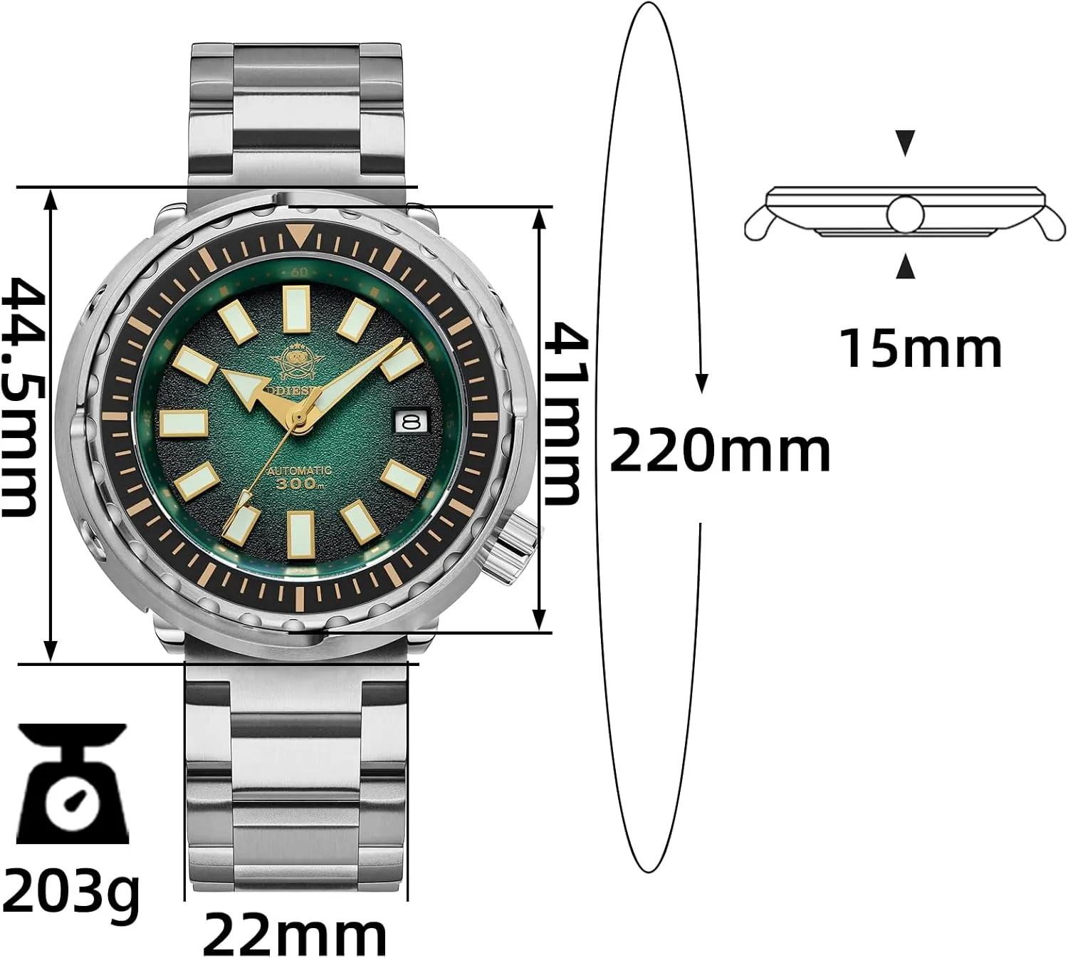 Steel Watches for Diving/Daily Wear ADDIESDIVE loyalty Luxury Men's NH35 Automatic Watch Synthetic Sapphire Rotatable Bezel 300 M Dive Watch Luminous Stainless 