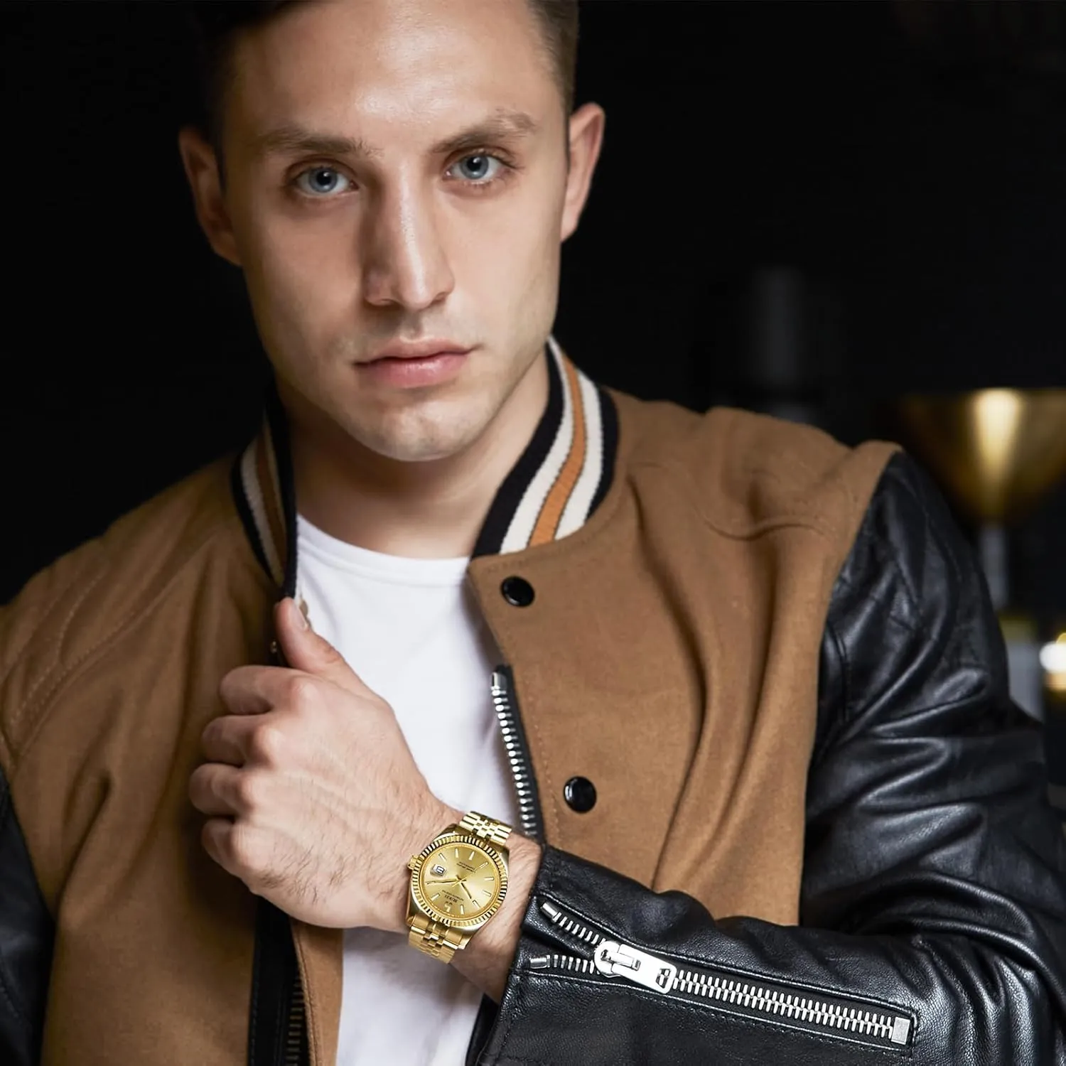 Steel Watches for Men, Self-Winding BUREI Men's Automatic Mechanical Watch Luxury fence potion Business Waterproof Stainless 
