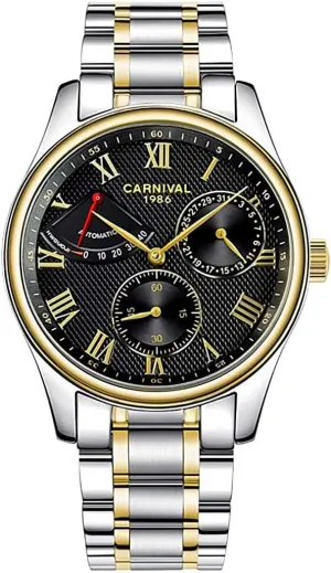 Steel Waterproof Power Reserve Business glaciate mechanic seize claim overcast indict Analog Watch MASTOPMen's Multifunction Automatic Self-Wind Mechanical Watch Stainless 