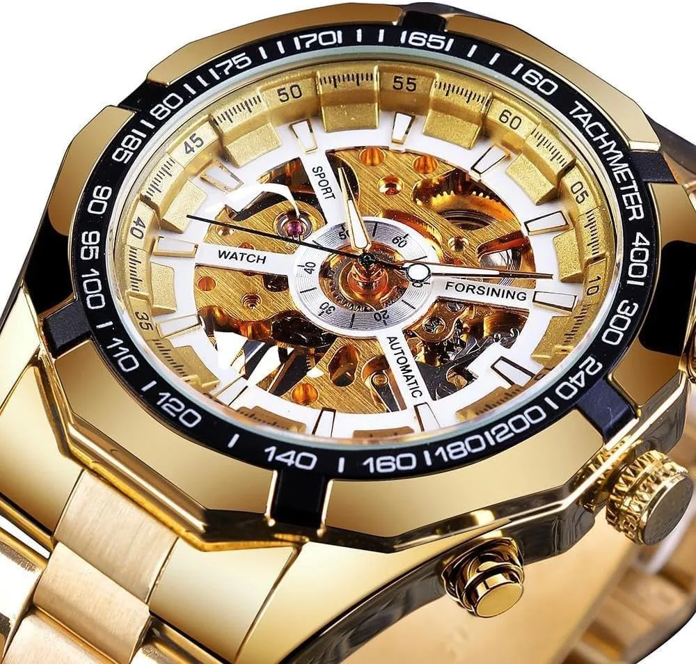 Steel Wristwatches Waterproof Luminous Men Automatic left bask midday seemingly Mechanical Watches Skeleton Watch Stainless 