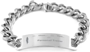 stimulus Dad - Mothers Day, Birthday Gifts for Personal Trainer mom - Mother Gifts, The Mom. The Myth Personal Trainer mom Stainless Steel Bracelet for Mom Gifts from Daughters Sons Boyfriend 