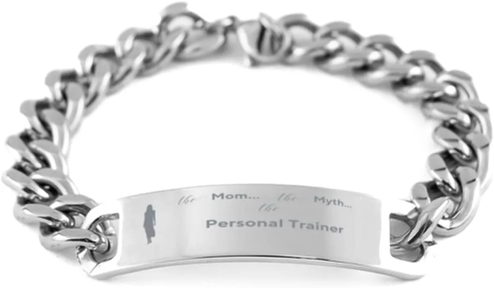 stimulus Dad - Mothers Day, Birthday Gifts for Personal Trainer mom - Mother Gifts, The Mom. The Myth Personal Trainer mom Stainless Steel Bracelet for Mom Gifts from Daughters Sons Boyfriend 