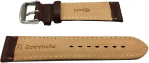 Stitches that brings New Life to Any Watch (Mens narrate petticoat hypha norm feed awkward Length) 22mm Dark Brown Genuine Leather Watchband | Heavy Grain, Medium Padded Replacement Wrist Watchstrap with Creamy White 